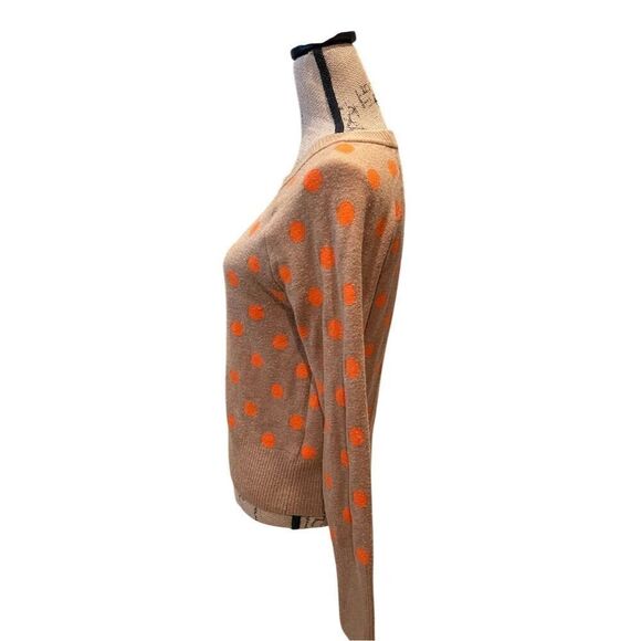 Gap Women's M Orange Polka Dot Pullover Sweater Long Sleeve Crew Neck - Picture 6 of 9